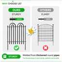 10 Panels Decorative Garden Fence, 36in(H)×21.6ft(L) Tall No Dig Fence Animal Barrier, Metal Tube Garden Edging Border, Reusable Ground Defense Temporary Fencing for Outdoor Yard, Black