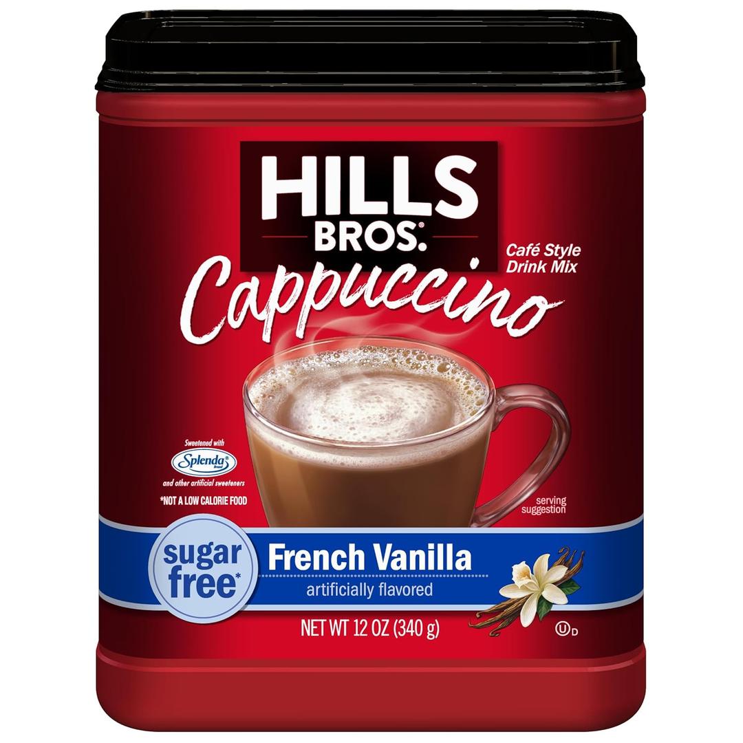Hills Bros. Cappuccino Mix – Rich, Frothy Coffeehouse-Tasting Instant Drink Mix – Quick and Easy Preparation – Perfect for Hot & Iced Drinks & Creaming Coffee – Rich Variety Pack, BB 05/155/2026
