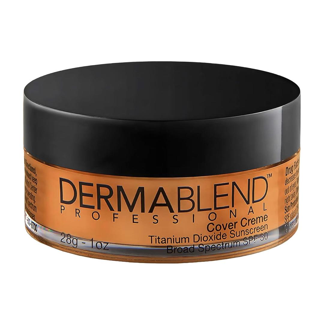 Dermablend Cover Crme Full Coverage Foundation Makeup, Hydrating Cream Concealer for Dark Circles and Blemishes, Maximum Coverage with Mineral Sunscreen SPF 30, 1 OZ (45W Hazelnut Beige: For medium-tan bronzed skin tones with warm undertones)