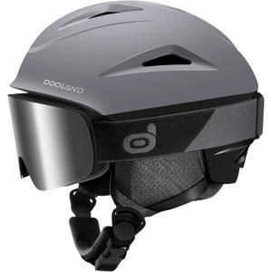 Odoland Ski Helmet, Snowboard Helmet with Ski Goggles for Adults and Youth, Audio Compatible, Shockproof, Windproof, Safety Snow Sports Helmet and Protective Glasses for Men Women, S(54-56cm / 21.2-22'')