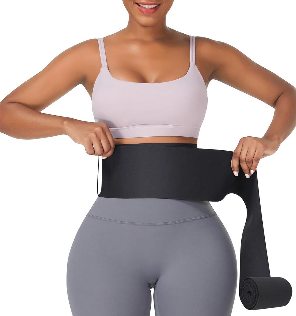 FeelinGirl Waist Trainer for Women Men - Wrap Belt for Stomach Plus Size Tummy (A-black-4meter) FeelinGirl Waist Trainer for Women Men - Wrap Belt for Stomach Plus Size Tummy (A-black-4meter)