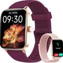 Smart Watch for Women Men, 1.85" HD AMOLED Fitness Tracker (Answer/Call) with 24/7 Heart Rate/Sleep/SpO2 Monitor for iPhone & Android, 120+ Sports Modes Smartwatch with IP68 Waterproof, 2 Bands