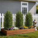 3ft UV-Resistant Artificial Cedar Topiary Tree Faux Cypress Outdoor Fake Pine Plant Shrubs Bushes for Home Garden Porch Entryway, Set of 2