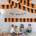 2 x 4 Packs Total 39 Feet Halloween Parade Floats for Trailer Car, Black Orange Foil Fringe Garland Tinsel Streamers Banner Table Skirts for Halloween Dia De Los Muertos Homecoming Birthday Party