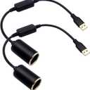 USB Type A Male to Car Cigarette Lighter Socket Female Converter, USB to 12V Power Adapter Cable 18W Max 1.5A (1P)