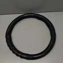 PU Leather Car Steering Wheel Cover with Anti-Slip Grip, for Women and Men, Universal Fit for 14.5-15 Inch Cars, Trucks, SUVs (Black (Round), Medium(Standard) Size[14 1/2''-15''])