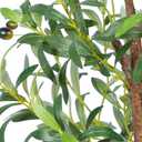 ANTING Artificial Olive Tree, 6FT Tall Faux Olive Tree with Pot, 72in Indoor Silk Plant with Realistic Trunk, 1150 Leaves and Lifelike 44 Fruits for Home Office Decor Outdoor (1pack)