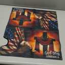 Blosssound Patriotic American Flag Mailbox Cover Magnetic God Bless Cross Mail Wraps Decor Standard Size 21x18 in 4th of July Independence Day Letter Box Cover for Fourth of July Garden Yard Outdoor