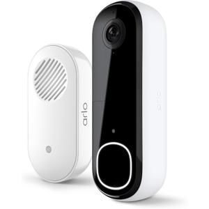 Arlo Video Doorbell 2K + Chime 2 (2nd Gen, Latest Release), Wireless or Wired Option, 2-Way Audio, Night Vision, Head to Toe View, Package Detection, Person & Vehicle Recognition, 1-Month Secure Plan