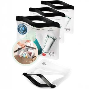 Ogato 3pcs - Clear TSA Approved Toiletry Bag - Our Quart Size Clear Toiletry Bags are Security Approved Worldwide for Liquids & Cosmetics - 100% 3-1-1 Compliant Travel Bags for Toiletries (Black)