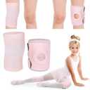 2 Pcs Kids Knee Brace, Youth Knee Compression Sleeve for Children Support for Boys Girls Basketball Volleyball Sports Gymnastics(Pink,Medium)