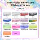 Novani Self Adhesive Rhinestone Ribbon, 0.35 Inch Wide 6 Yards 1 Roll, AB Crystal Diamond Bling Strips for DIY Crafts,Home Decor,Glitter Glass Rhinestone Tape for Crafting,Car Decoration