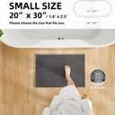 TYUU Bathroom Rugs Non Slip Washable, Super Absorbent Thin Bath Mat Small Quick Dry Low Pile Bathroom Rug, Dark Grey 20"x30"