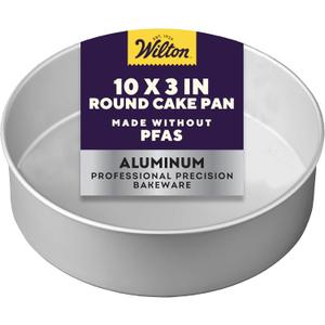 Wilton 10 in. Round Cake Pan, 3 in. Deep Aluminum Bakeware for Tall Cakes, Rust-Resistant, Even Heating, Professional Quality