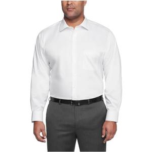 Van Heusen Men's Tall Fit Dress Shirt Ultra Wrinkle Free Flex Collar Stretch (Big and Tall) (20" Neck 37"-38" Sleeve, White)