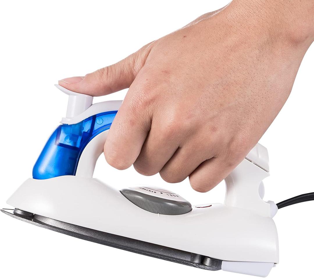 Travel Irons Portable Steam Irons for Clothes Handheld Steamer Mini Iron Non-Stick Sole Plate Dry Ironing and Steam Ironing Fast Heated up Detachable Water Tank
