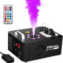 Vertical Fog Machine 1000W with 6 LED Lights and Wireless Remote Control for Stage Halloween Wedding DJ Parties