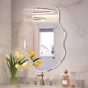 Wiserset Irregular Wall Mirror, 20”x36” Asymmetrical Wall Mirror, Frameless Asymmetrical Mirrors for Bathroom Entry Way Bedroom Living Room