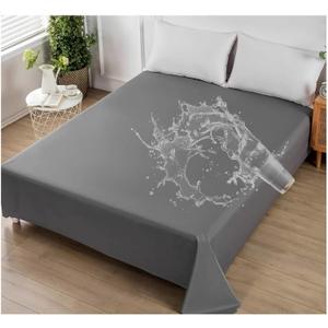 SIELUNO Waterproof Bed Sheet Flat Sheets Lightweight, Mattress Protector Sheet Bed Cover, Furniture Protector Covers for Queen Size Bed-H-230x300cm(90x118in)