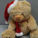 MorisMos Teddy Bear Stuffed Animal Plush Toy, 16in Santa Teddy Bear, Soft & Cuddly Bear Gift for Girl Boy Kid, Brown Holiday Decoration for Room Birthday Party Favors