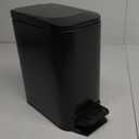 TIPGO Slim Bathroom Trash Can with Lid Soft Close, Step Pedal, 6 Liter / 1.6 Gallon Stainless Steel Trash Bin, Small Garbage Cans for Bedroom, Office, Kitchen (Matte Black)