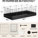 PAWING 12 Panels Small Animal Playpen with Waterproof Mat - Durable Metal Wire Yard Fence for Guinea Pigs, Kittens, Puppies, Hamsters, and Hedgehogs - Indoor & Outdoor Pet Cage