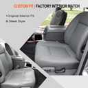 GXARTS Driver and Passenger Side Bottom & Top Lean Back Replacement Leather Seat Cover & Driver Side Foam Cushion Compatible with Dodge Ram 1500 2500 3500 4500 2006 2007 2008 2009 Slate Gray #D5