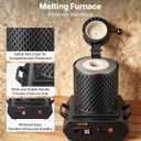 VEVOR Gold Melting Furnace, 1350W, 2102 ℉, PID Digital Electric Melting Furnace with 1 kg and 3 kg Ceramic Crucibles, Insulated Gloves, Crucible Tongs and Tray, for Gold, Silver, Aluminum, Copper