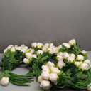 CHIAVE 8pcs 25 Flower Buds Artificial Vintage Roses Fake Silk Rose Flowers with Long Stem for DIY Bouquets Wedding Centerpiece Party Home Kitchen Shorp Decoration-White
