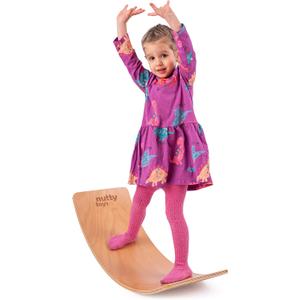 NUTTY TOYS Montessori Wooden Wobble Board for Kids & Adults -100% Natural Wood Balance Board, Waldorf Toddler Balancing Toy, Unique Boy Girl Open Ended Toy Best Valentines Day & Easter Gifts Idea 2026, Large