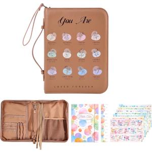 Bible Cover Case, Premium, Leather Carrying Case with Handle&Zippered Pocket for Standard Size and Bible Accessories, Large Bible Bag, Ideal Gift for Women Men Lady Girls