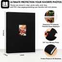 450 Pocket 4x6 Photo Album with Writing Space, Linen Cover, Black