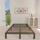 ALDRICH King Bed Frame 14 Inch, King Size Bed Frame Heavy Duty | Easy Assembly Noise Free, No Box Spring Needed, Black