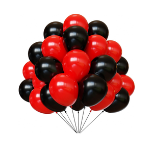 Red and Black Latex Balloons, 67 12 Inch Black and Red Party Balloons for Birthday, Graduation, BBQ Casino, Poker Card Party Decoration
