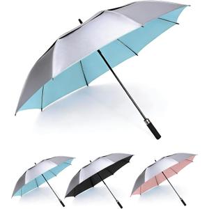 MRTLLOA Extra Large Golf Umbrella, 68 Inch Automatic Open Umbrella,Silver/Blue