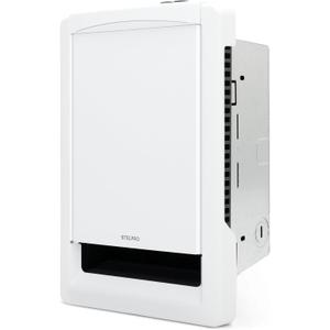 Stelpro Sonoma Style Wall Fan Heater 1500W / 120V 12 7/16 H 9 1/16 W Minimalist Design Silent Comfort, Quick Heat Built-In Electronic Thermostat White (ASOS1501W)