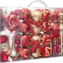 Valery Madelyn Ornaments for Christmas Trees, 100ct Red and Gold Shatterproof Christmas Tree Decorations, Luxury Hanging Ball Ornaments Bulk for Xmas Holiday Decor