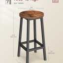 VASAGLE Bar Stools Set of 2, Counter Height Stools, Steel Frame, 25.2 Inch Tall, for Kitchen Dining, Easy Assembly, Industrial Design, Rustic Brown and Black ULBC32X