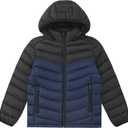 Boys Girls Toddlers Lightweight Hooded Puffer Jacket Kids Winter Coat Warm Comfy Outerwear, Size: 7-8 Years