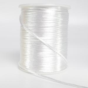 2 mm x 330 Feet Satin Nylon Cord, Silky Smooth Nylon String for Jewelry Making Bracelet Necklaces Beading Thread Rattail Macrame Kumihimo Chinese Knot Craft (White)