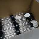 Mimorou 40 Pack Plastic Spice Jar with Shaker Lids Seasoning Containers 3.5 oz Plastic Spice Container with Black Lids Seasoning Jars for Kitchen Storing Powder