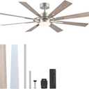 VONLUCE Ceiling Fans with Lights, 60 Inch Ceiling Fan and Remote, 3CCT, 6 Speeds Reversible Quiet DC Motor, Ceiling Fan for Living Room Farmhouse Bedroom Kitchen Patio Indoor, Nickel