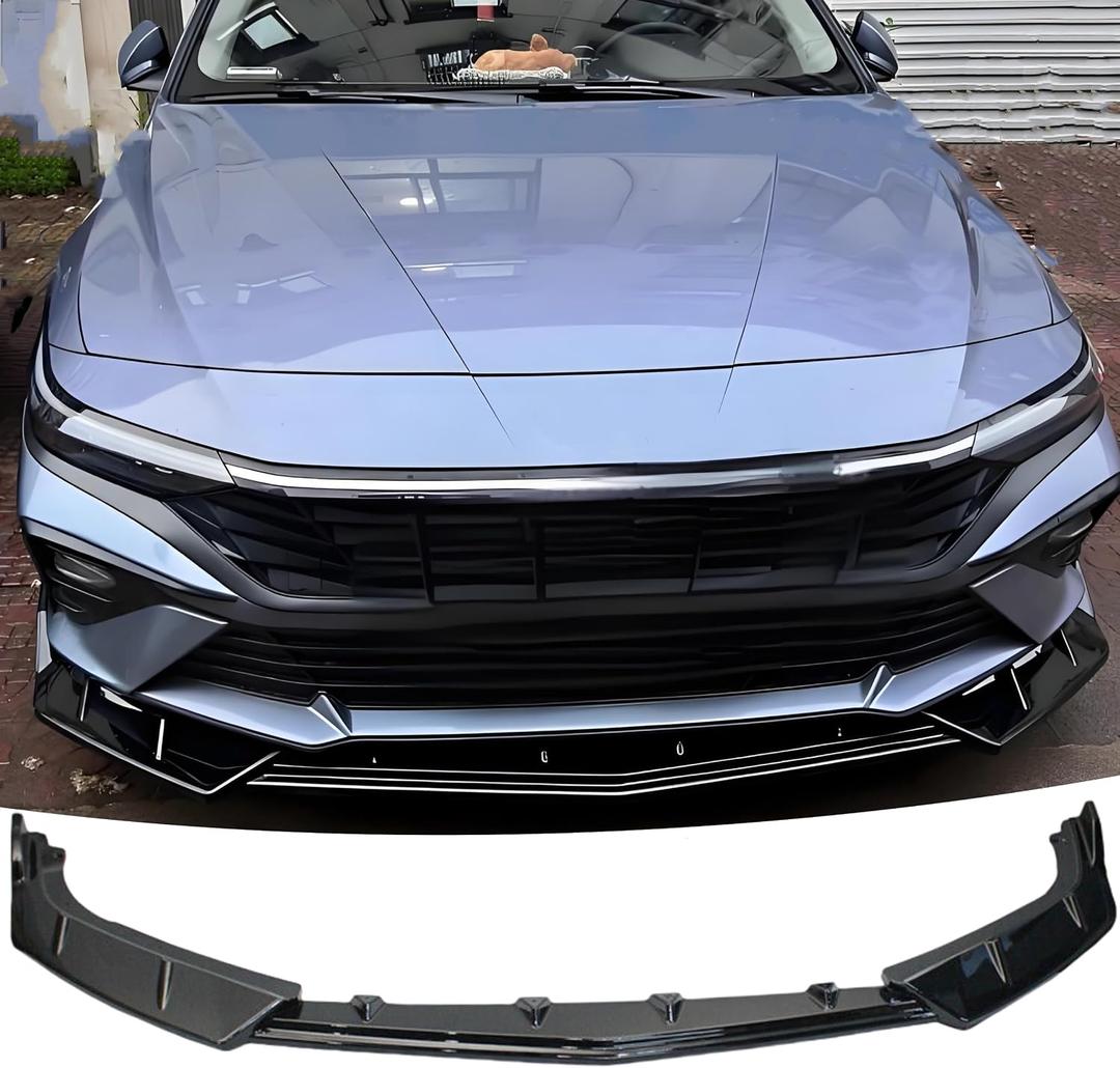 Front Bumper Lip Splitter Spoiler Fit for Hyundai Elantra SE/SEL/Limited/Hybrid 2024 2025 2026 Gloss Black 3pcs Accessories Air Chin Body Kit