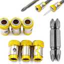 6 Pieces Magnetic Screw Ring With 2 Pieces Ph2 Screwdriver Bit Set,Magnetizer Screw Removable For 1/4 Inch/6.35mm Hex Screwdriver and Power Bits (YELLOW)