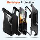 TUTUKII Compatible with iPhone 17 Pro Max Case with Belt Clip Holster, 2X Screen Protector, Shockproof, Compatible with MagSafe, 3-Layer, Heavy Duty Magnetic Phone Case Cover, 6.9", Black