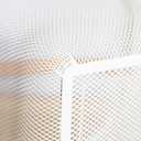 AJIODA Metal Mesh Steel Basket, Storage Organizer Basket Garden Harvest Basket Multi-functional Kitchen Fruit Baskets Bin with Wooden Handle for Bathroom Picnic Shopping Decor Cabinet Home, White