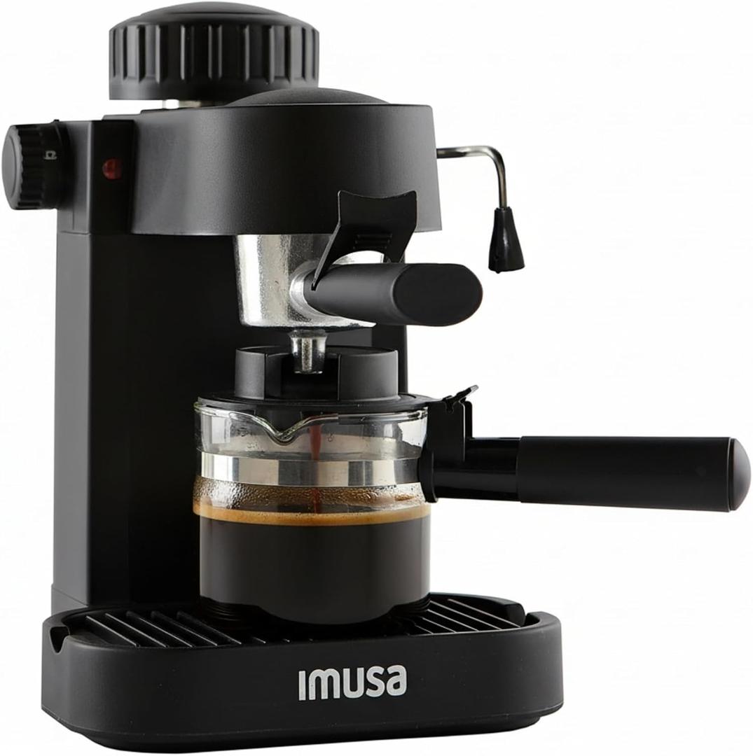 IMUSA USA GAU-18202 4 Cup Espresso/Cappuccino Maker, 120 volts, Black