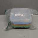 Bento Snack Box Containers for Adults Kids, 4 Pack Lunchable Meal Prep Containers Reusable, Stackable Bento Lunch Box, Food Storage Prep Containers with Lids and 4 Sauce Cups, Pastel Color, Clear Lid