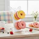 AIM & GGKK White Butterfly Donut Stand Display Wall,Metal Donut Holder Stand for Party Dessert Table,Donuts Board for Weddings Birthday Baby Shower,Bagel Holder Donuts Bar Display Decor