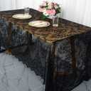 Partisout Black Lace Tablecloth Rectangular 60x120 Rectangle Scalloped for Lace Tablecloths 120 Wedding Table Cover Romantic Party Tablecloth Flower Oblong